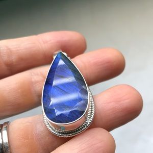 Blue Labradorite 925 sterling silver pendant